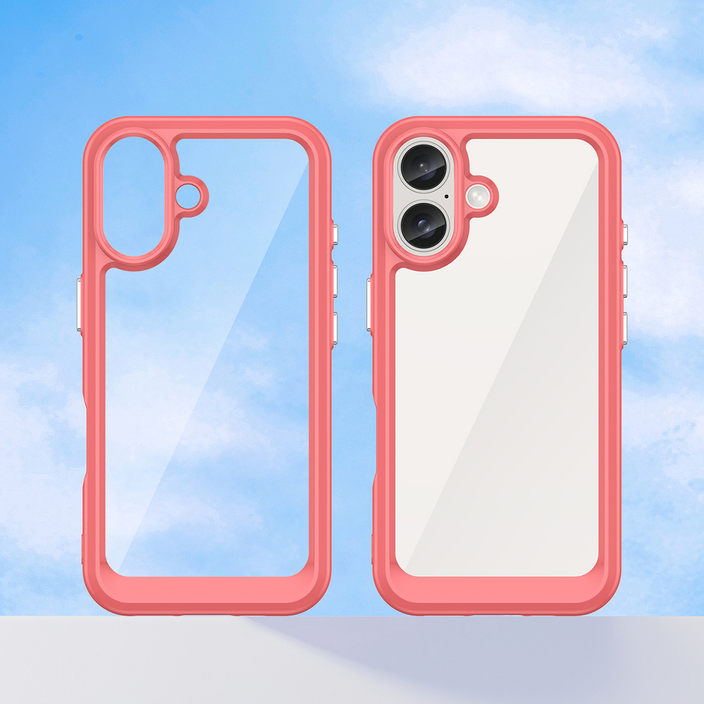 iTok webáruház - Hurtel Outer Space Case tok iPhone 16 (piros) 8 Outer Space Case with Gel Frame for iPhone 16 (piros)