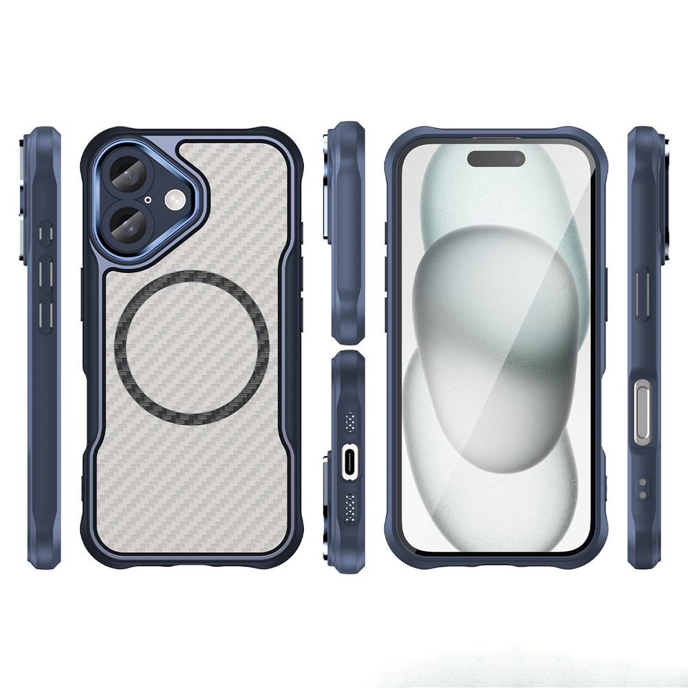 iTok webáruház - Hurtel Leading Series MagSafe szilikon tok iPhone 16 készülékhez (kék) 3 Leading Series MagSafe Silicone Case for iPhone 16 (kék)