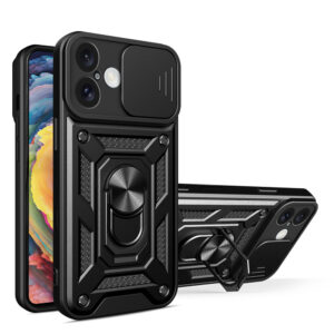 Hybrid Armor Camshield tok iPhone 16 készülékhez (fekete)