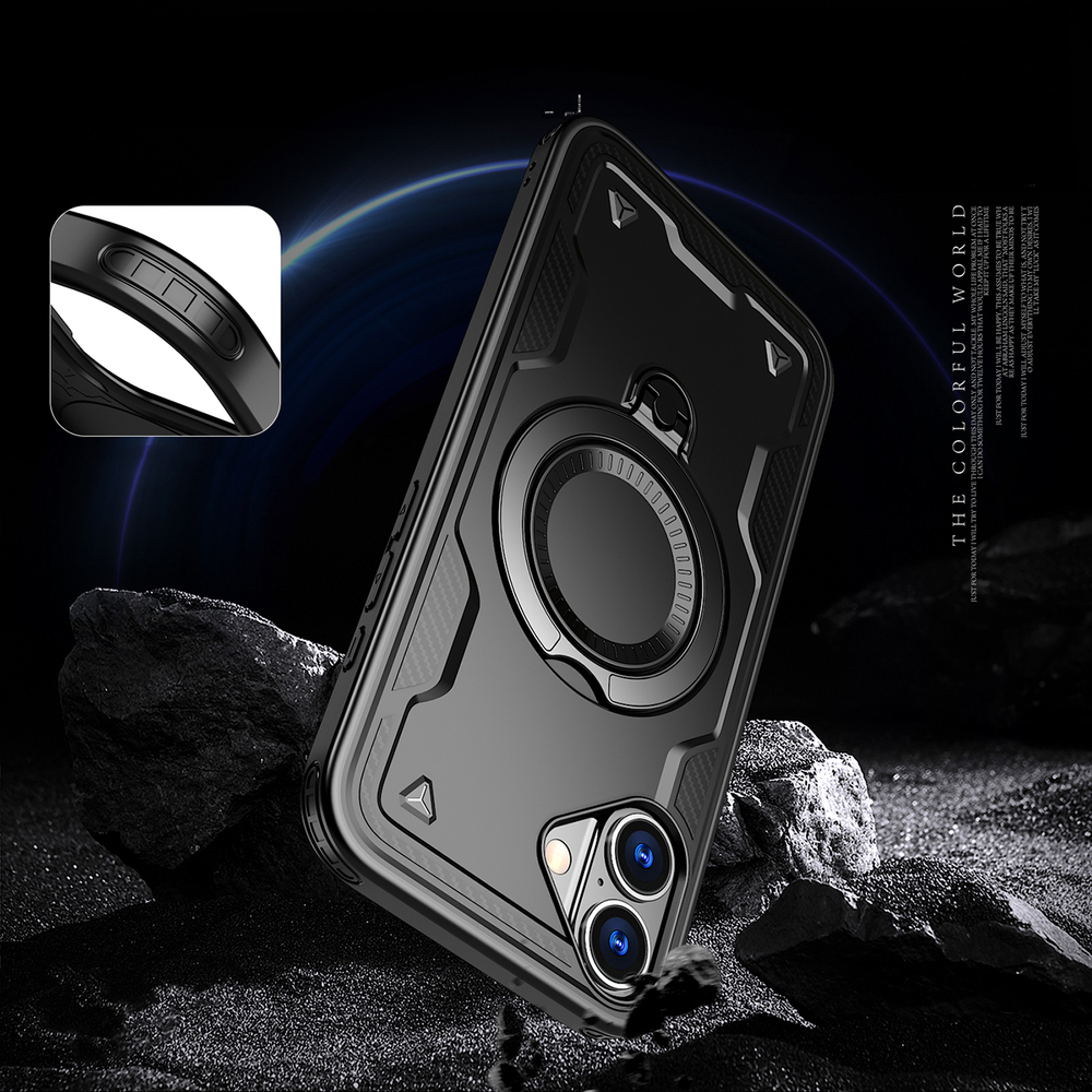 iTok webáruház - Hurtel Hybrid Armor Trendy tok MagSafe-fel iPhone 16-hoz (fekete) 5 Hybrid Armor Trendy Case with MagSafe for iPhone 16 (fekete)