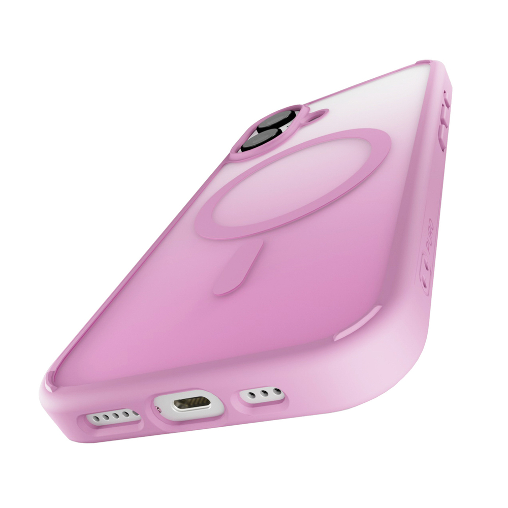 iTok webáruház - Puro Puro Gradient MagSafe szilikon tok iPhone 16-hoz (rózsaszín) 7 Puro Gradient MagSafe Silicone Case for iPhone 16 (rózsaszín)