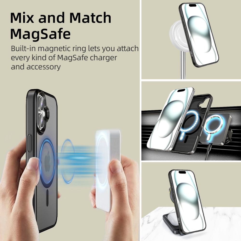 iTok webáruház - Tech-Protect Tech-Protect MagMat MagSafe tok iPhone 16-hoz (fekete) 3 Tech-Protect MagMat MagSafe iPhone 16 Case (fekete)