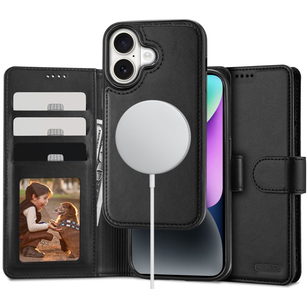iTok webáruház - Tech-Protect Tech-Protect Wallet MagSafe tok iPhone 16-hoz (fekete) 1 Tech-Protect Wallet MagSafe case with wallet for iPhone 16 (fekete)
