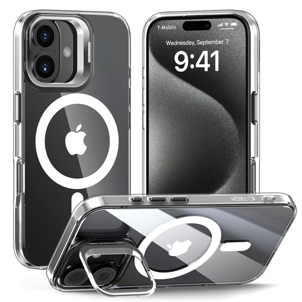 iTok webáruház - Tech-Protect Tech-Protect MagStand MagSafe iPhone 16 tok (átlátszó) 1 Tech-Protect MagStand MagSafe iPhone 16 Case (átlátszó)