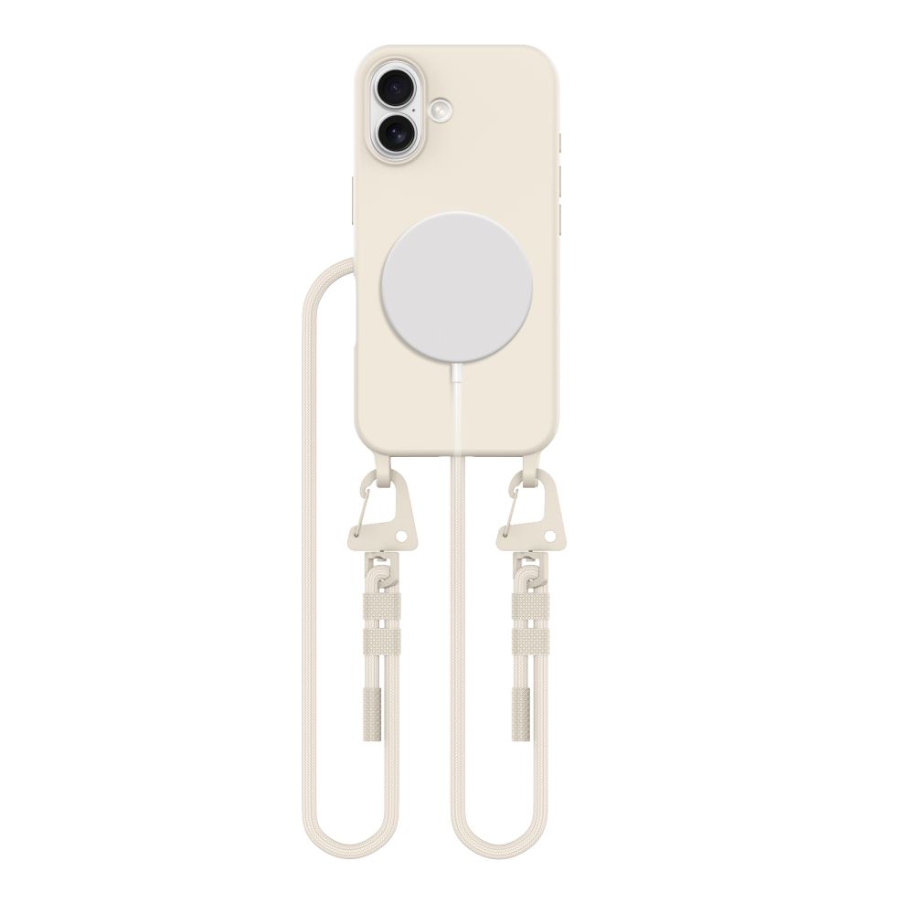 iTok webáruház - Tech-Protect Tech-Protect MagNecklace MagSafe tok zsinórral iPhone 16 készülékhez (bézs) 1 Tech-Protect MagNecklace MagSafe Case with Lanyard for iPhone 16 (bézs)