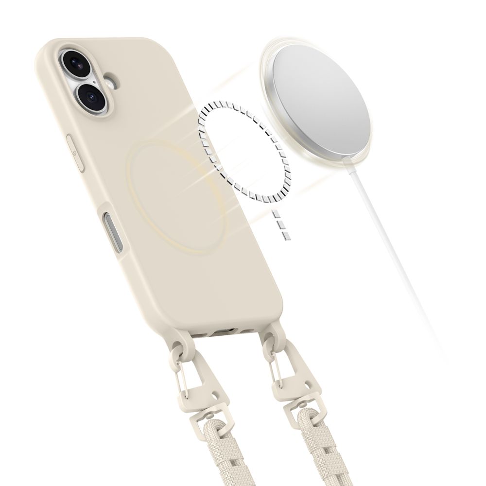 iTok webáruház - Tech-Protect Tech-Protect MagNecklace MagSafe tok zsinórral iPhone 16 készülékhez (bézs) 4 Tech-Protect MagNecklace MagSafe Case with Lanyard for iPhone 16 (bézs)