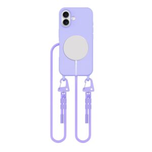 Tech-Protect MagNecklace MagSafe tok nyakpánttal iPhone 16-hoz (lila)