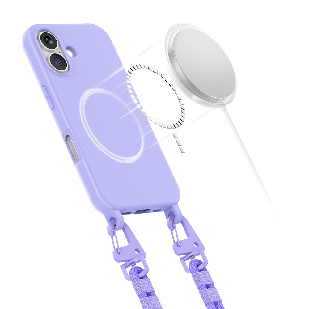 iTok webáruház - Tech-Protect Tech-Protect MagNecklace MagSafe tok nyakpánttal iPhone 16-hoz (lila) 4 Tech-Protect MagNecklace MagSafe Case with Lanyard for iPhone 16 (lila)