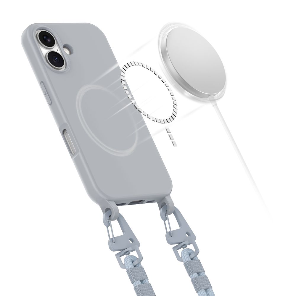 iTok webáruház - Tech-Protect Tech-Protect MagNecklace MagSafe tok iPhone 16-hoz (szürke) 3 Tech-Protect MagNecklace MagSafe iPhone 16 Case (szürke)