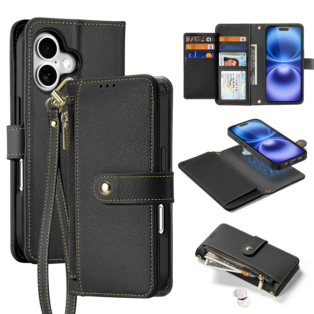 iTok webáruház - Dux Ducis Dux Ducis Lawa bőr tok iPhone 16 készülékhez (fekete) 1 Dux Ducis Lawa Leather Case for iPhone 16 (fekete)