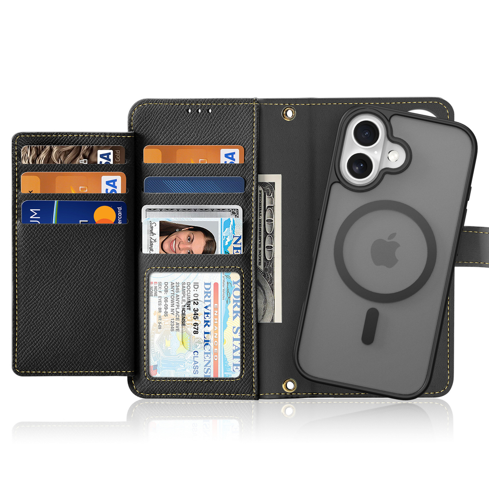 iTok webáruház - Dux Ducis Dux Ducis Lawa bőr tok iPhone 16 készülékhez (fekete) 2 Dux Ducis Lawa Leather Case for iPhone 16 (fekete)