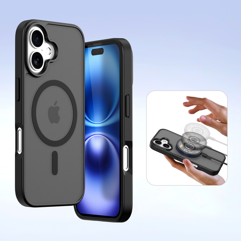 iTok webáruház - Dux Ducis Dux Ducis Lawa bőr tok iPhone 16 készülékhez (fekete) 6 Dux Ducis Lawa Leather Case for iPhone 16 (fekete)