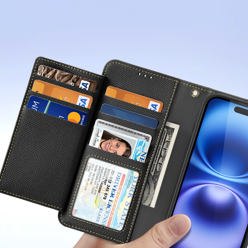 iTok webáruház - Dux Ducis Dux Ducis Lawa bőr tok iPhone 16 készülékhez (fekete) 7 Dux Ducis Lawa Leather Case for iPhone 16 (fekete)