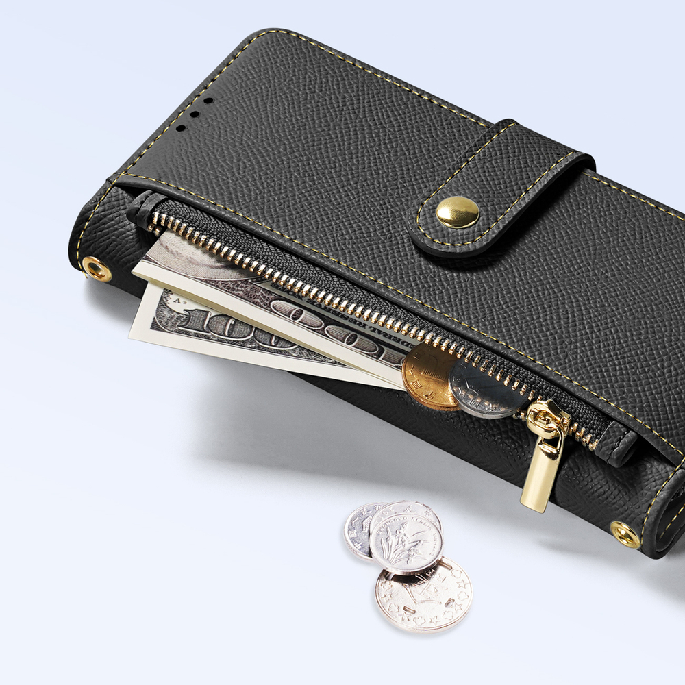 iTok webáruház - Dux Ducis Dux Ducis Lawa bőr tok iPhone 16 készülékhez (fekete) 8 Dux Ducis Lawa Leather Case for iPhone 16 (fekete)