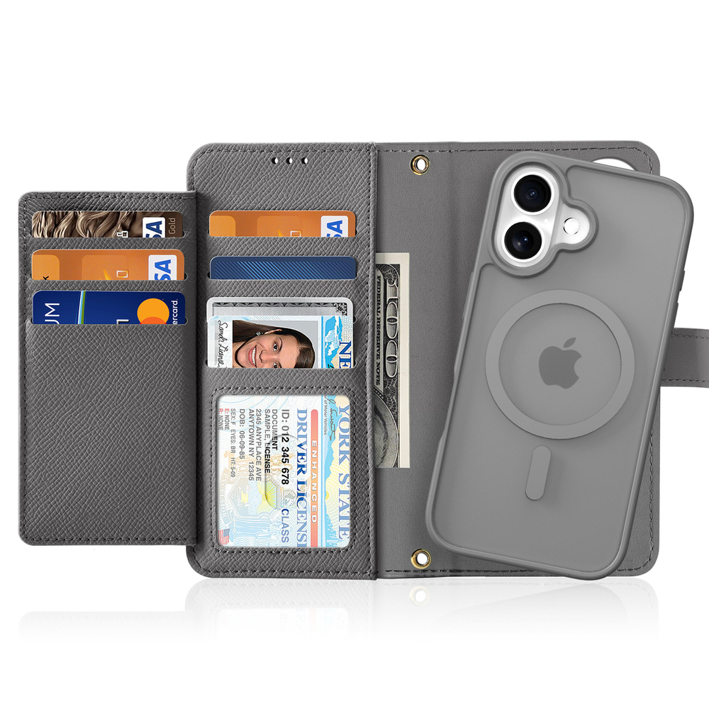 iTok webáruház - Dux Ducis Dux Ducis Lawa bőr tok iPhone 16 készülékhez (szürke) 2 Dux Ducis Lawa Leather Case for iPhone 16 (szürke)