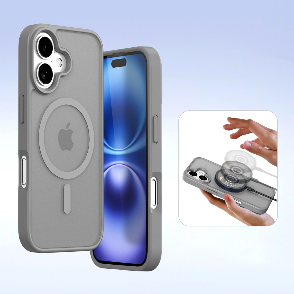 iTok webáruház - Dux Ducis Dux Ducis Lawa bőr tok iPhone 16 készülékhez (szürke) 6 Dux Ducis Lawa Leather Case for iPhone 16 (szürke)