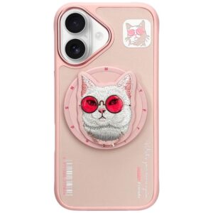 Nimmy Glasses Cool Cat MagSafe tok iPhone 16 készülékhez (rózsaszín)