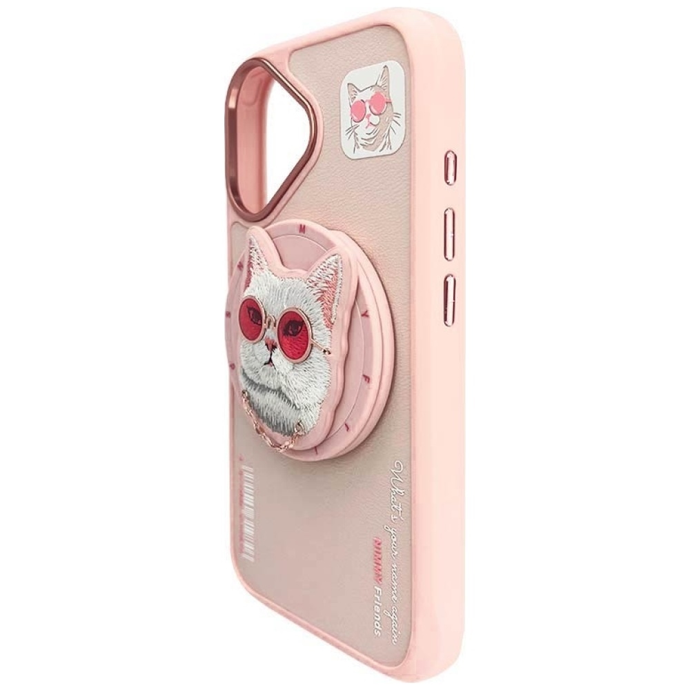 iTok webáruház - Hurtel Nimmy Glasses Cool Cat MagSafe tok iPhone 16 készülékhez (rózsaszín) 4 Nimmy Glasses Cool Cat MagSafe Case for iPhone 16 (rózsaszín)