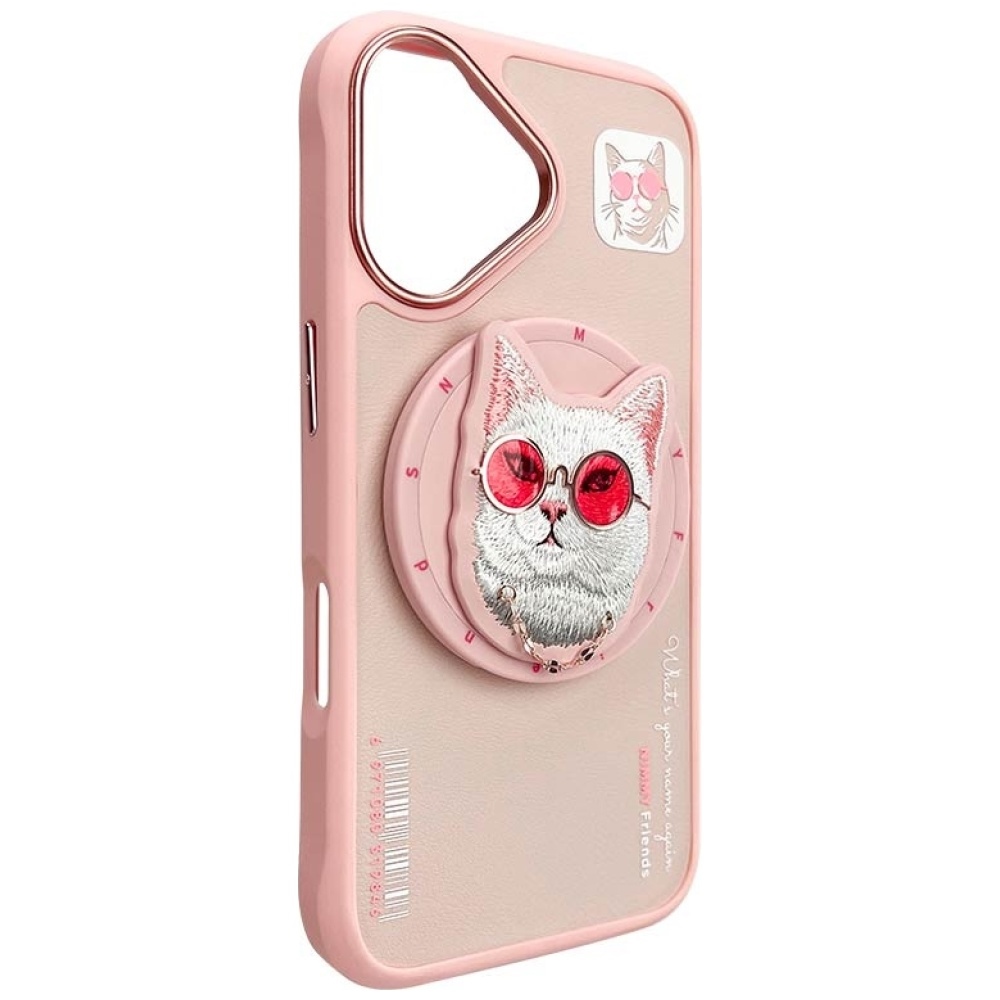 iTok webáruház - Hurtel Nimmy Glasses Cool Cat MagSafe tok iPhone 16 készülékhez (rózsaszín) 5 Nimmy Glasses Cool Cat MagSafe Case for iPhone 16 (rózsaszín)