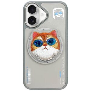 Nimmy Glasses Cool Cat MagSafe tok iPhone 16 készülékhez (szürke)