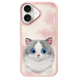 Nimmy Big Eyed Pet 2.0 Cat tok iPhone 16-hoz (rózsaszín)