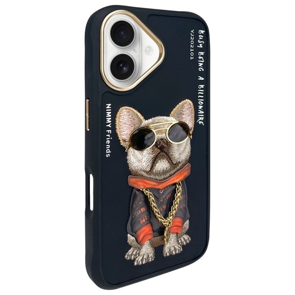 iTok webáruház - Hurtel Nimmy Glasses Cool Dog tok iPhone 16 készülékhez (fekete) 2 Nimmy Glasses Cool Dog iPhone 16 Case (fekete)