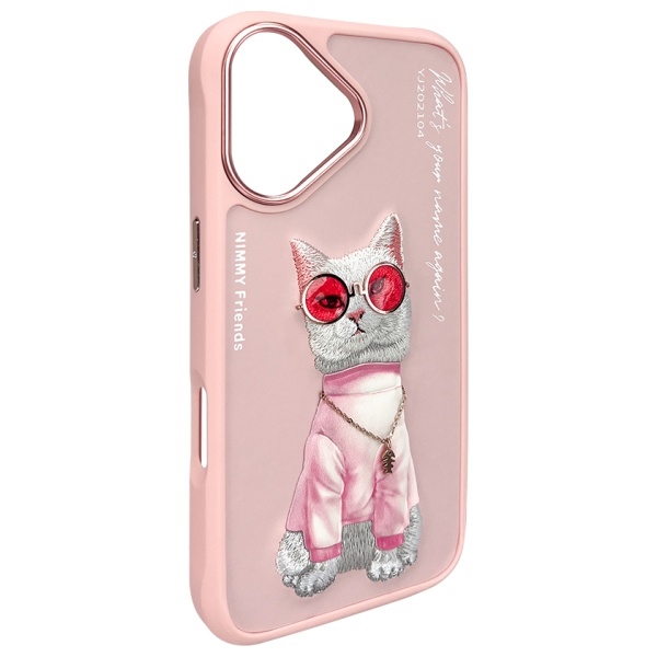 iTok webáruház - Hurtel Nimmy Glasses Cool Cat iPhone 16 tok (rózsaszín) 4 Nimmy Glasses Cool Cat iPhone 16 Case (rózsaszín)