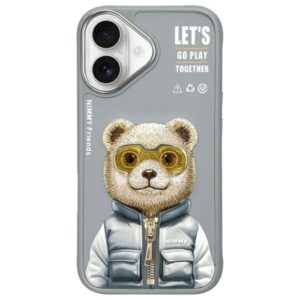 Nimmy Cool&Cute 2.0 Bear tok iPhone 16-hoz (szürke)