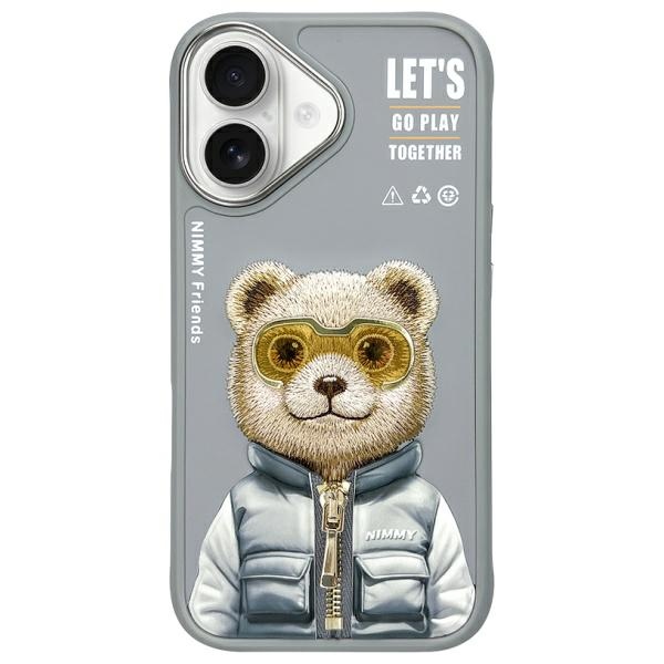 iTok webáruház - Hurtel Nimmy Cool&Cute 2.0 Bear tok iPhone 16-hoz (szürke) 1 Nimmy Cool&Cute 2.0 Bear Case for iPhone 16 (szürke)