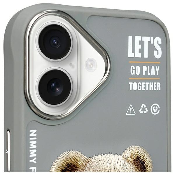 iTok webáruház - Hurtel Nimmy Cool&Cute 2.0 Bear tok iPhone 16-hoz (szürke) 3 Nimmy Cool&Cute 2.0 Bear Case for iPhone 16 (szürke)