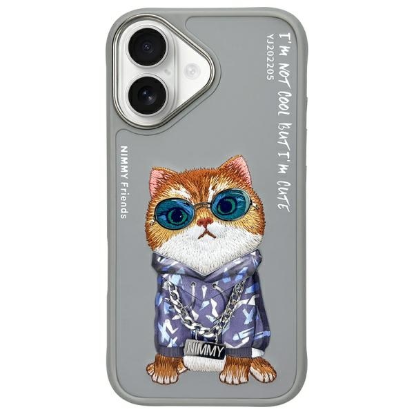 iTok webáruház - Hurtel Nimmy Glasses Cool Cat iPhone 16 tok (szürke) 1 Nimmy Glasses Cool Cat iPhone 16 Case (szürke)