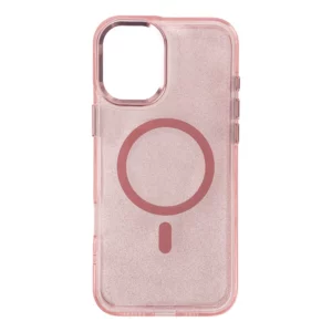 Glitter MagSafe tok iPhone 16e / 17e készülékhez (rózsaszín)