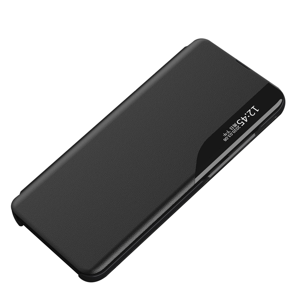 iTok webáruház - Hurtel Eco Leather View tok állvánnyal iPhone 16e / 17e készülékhez (fekete) 3 Eco Leather View Case, an elegant case with a flap and stand for iPhone 16e / 17e (fekete)