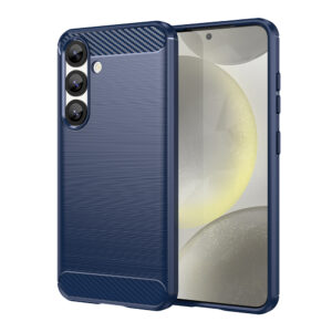 Carbon Case szilikon tok iPhone 16e / 17e készülékhez (kék)
