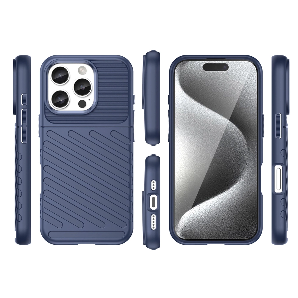iTok webáruház - Hurtel Thunder Case szilikon tok iPhone 16e / 17e készülékhez (kék) 3 Thunder Case for iPhone 16e / 17e silicone armor cover (kék)