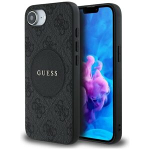Guess 4G Circle Classic Logo MagSafe tok iPhone 16e-hez (fekete)