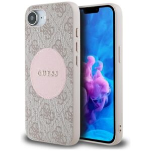 Guess 4G Circle Classic Logo MagSafe tok iPhone 16e készülékhez (rózsaszín)