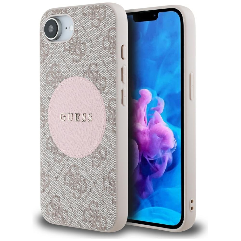 iTok webáruház - Guess Guess 4G Circle Classic Logo MagSafe tok iPhone 16e készülékhez (rózsaszín) 1 Guess 4G Circle Classic Logo MagSafe case for iPhone 16e (rózsaszín)