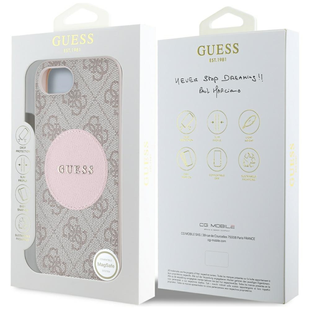 iTok webáruház - Guess Guess 4G Circle Classic Logo MagSafe tok iPhone 16e készülékhez (rózsaszín) 8 Guess 4G Circle Classic Logo MagSafe case for iPhone 16e (rózsaszín)