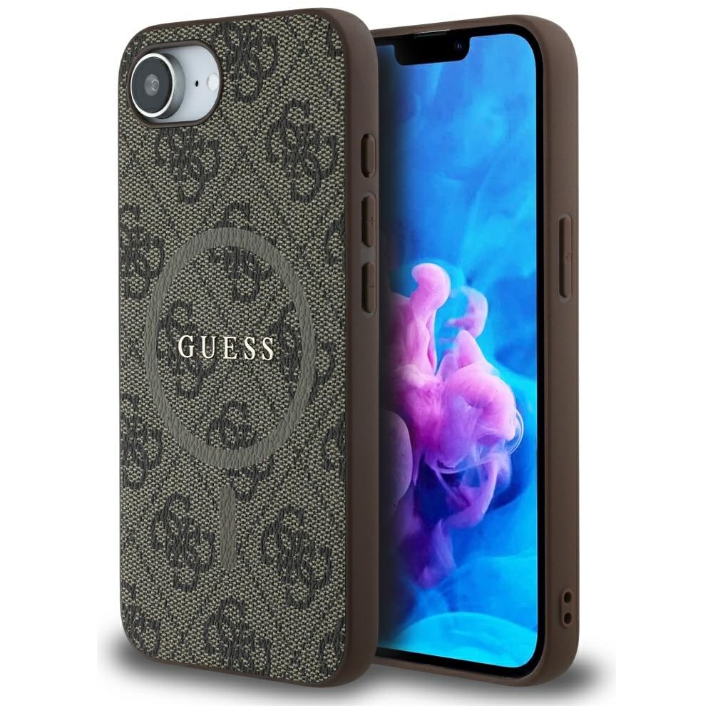 iTok webáruház - Guess Guess 4G Ring Classic Logo MagSafe iPhone 16e tok (barna) 1 Guess 4G Ring Classic Logo MagSafe iPhone 16e Case (barna)