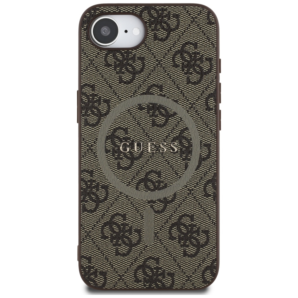 iTok webáruház - Guess Guess 4G Ring Classic Logo MagSafe iPhone 16e tok (barna) 3 Guess 4G Ring Classic Logo MagSafe iPhone 16e Case (barna)