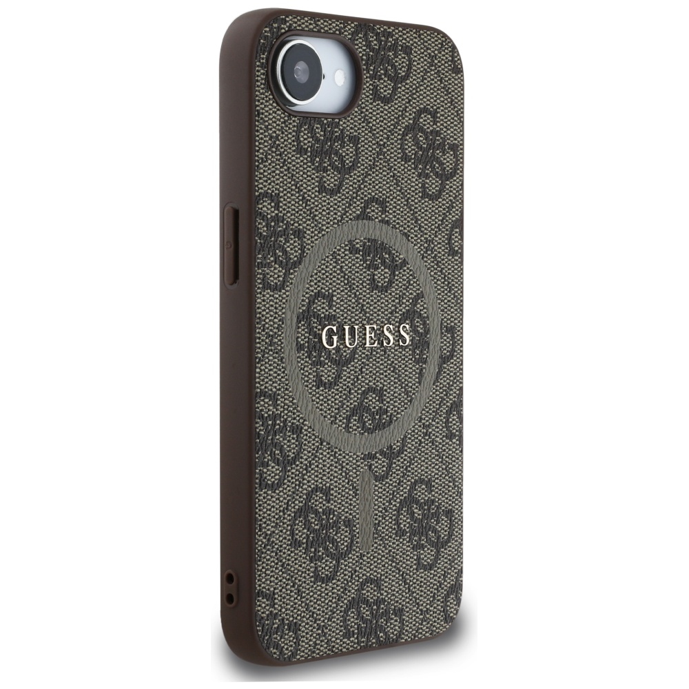 iTok webáruház - Guess Guess 4G Ring Classic Logo MagSafe iPhone 16e tok (barna) 4 Guess 4G Ring Classic Logo MagSafe iPhone 16e Case (barna)