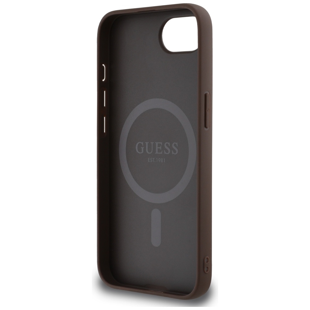iTok webáruház - Guess Guess 4G Ring Classic Logo MagSafe iPhone 16e tok (barna) 7 Guess 4G Ring Classic Logo MagSafe iPhone 16e Case (barna)