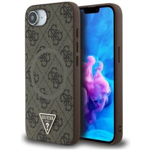 Guess 4G Ring Triangle Logo MagSafe tok iPhone 16e-hez (barna)