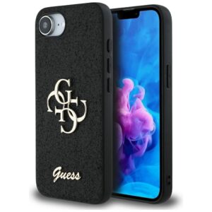Guess Fixed Glitter Big 4G tok iPhone 16e (fekete)