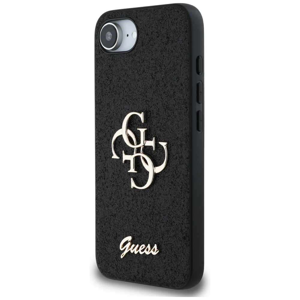 iTok webáruház - Guess Guess Fixed Glitter Big 4G tok iPhone 16e (fekete) 2 Guess Fixed Glitter Big 4G case for iPhone 16e (fekete)