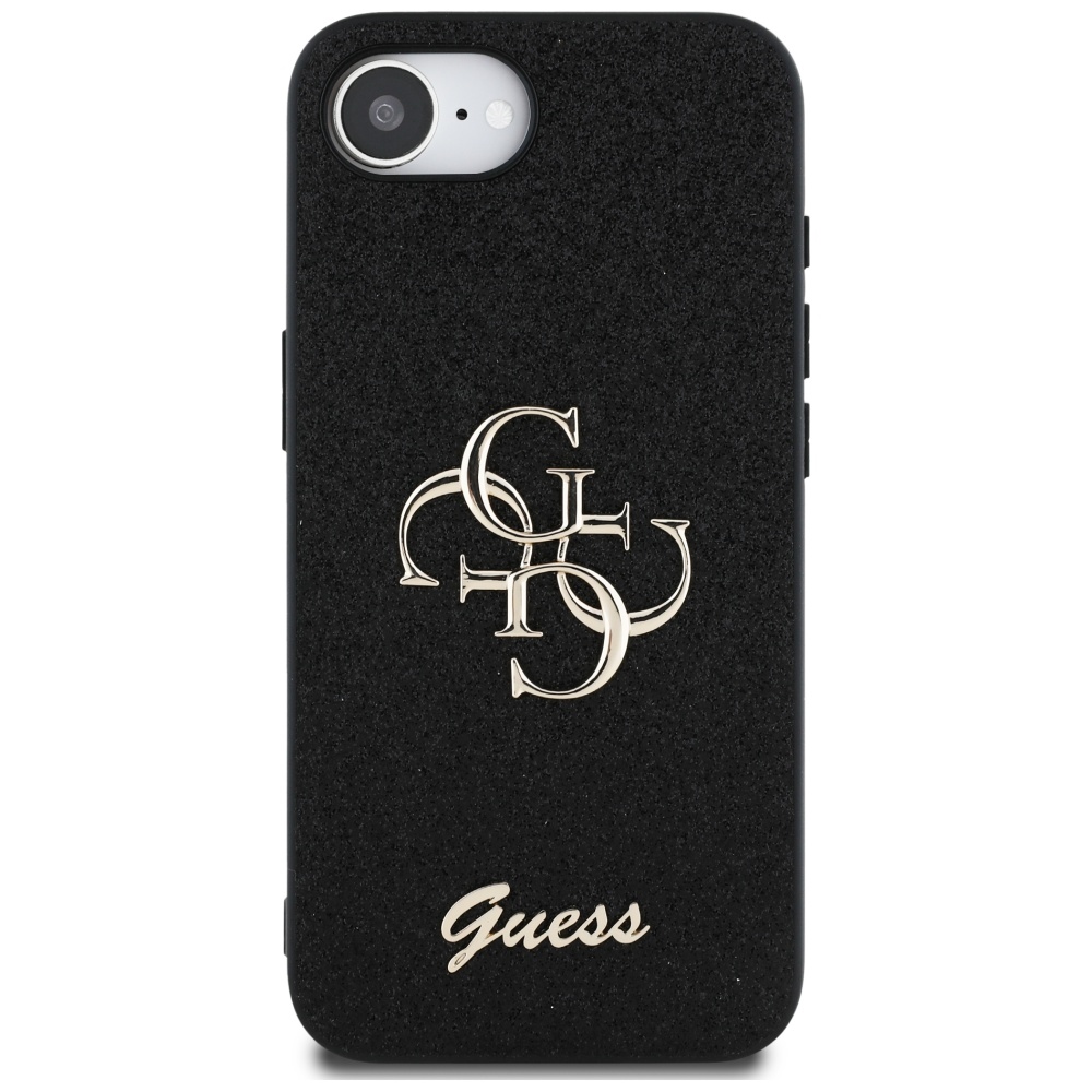 iTok webáruház - Guess Guess Fixed Glitter Big 4G tok iPhone 16e (fekete) 3 Guess Fixed Glitter Big 4G case for iPhone 16e (fekete)