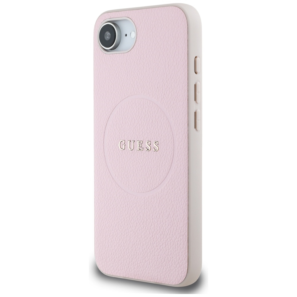 iTok webáruház - Guess Guess Grained Ring MagSafe tok iPhone 16e készülékhez (rózsaszín) 2 Guess Grained Ring MagSafe iPhone 16e Case (rózsaszín)