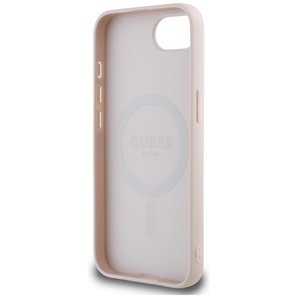 iTok webáruház - Guess Guess Grained Ring MagSafe tok iPhone 16e készülékhez (rózsaszín) 7 Guess Grained Ring MagSafe iPhone 16e Case (rózsaszín)