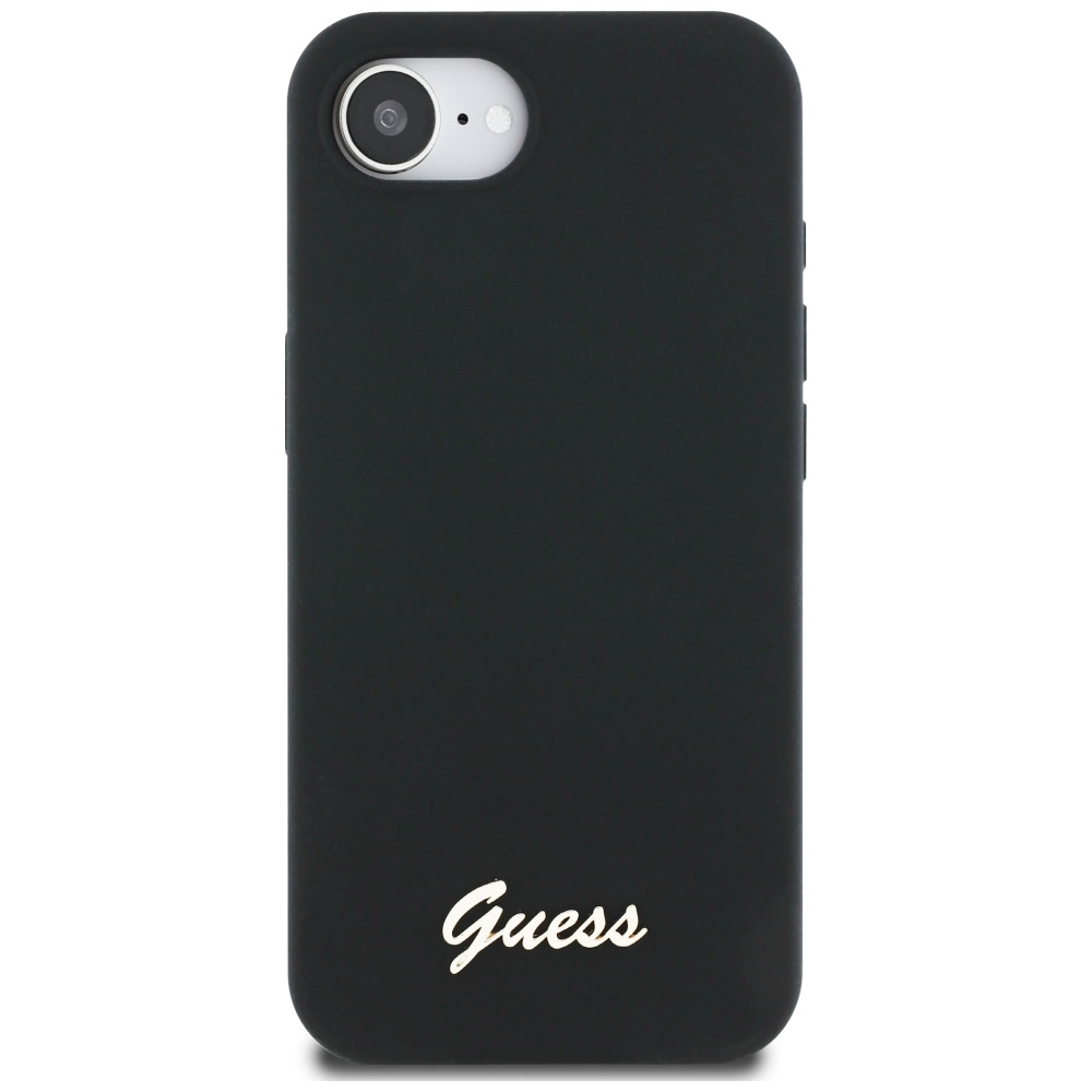 iTok webáruház - Guess Guess Silicone Script Metal Logo MagSafe tok iPhone 16e készülékhez (fekete) 3 Guess Silicone Script Metal Logo MagSafe iPhone 16e Case (fekete)